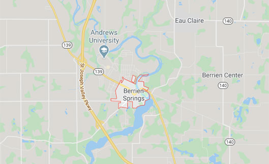 map of Berrien Springs Michigan